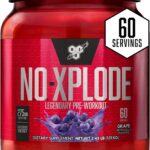 BSN N.O.-XPLODE Pre Workout Powder, Energy Supplement for Men and Women with Creatine and Beta-Alanine, Grape, 60 Servings, 2.45 Pound (Packaging May Vary)