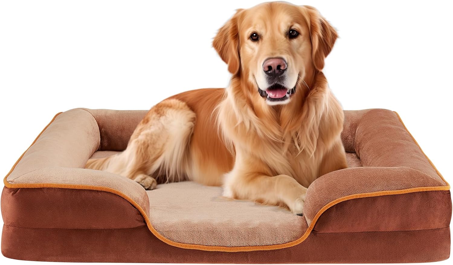 Sweetcrispy Orthopedic Dog Bed, XL Large Memory Foam Puppy Cat Bed with Washable Waterproof Removable Cover & Non-Slip Bottom for Pet Calming Sleeping (42"x32", Brown) Sweetcrispy Orthopedic Dog Bed, XL Large Memory Foam Puppy Cat Bed with Washable Waterproof Removable Cover & Non-Slip Bottom for Pet Calming Sleeping (42"x32", Brown)