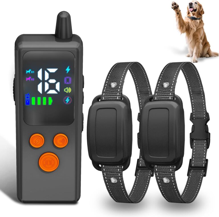 Dog Training Collar with Remote - 4500ft Waterproof Dog Shock Collars 2 Dogs for Large Medium Small Dogs Rechargeable E Collars for Dogs Training with Beep Vibration Humane Shock(1-16) Mode