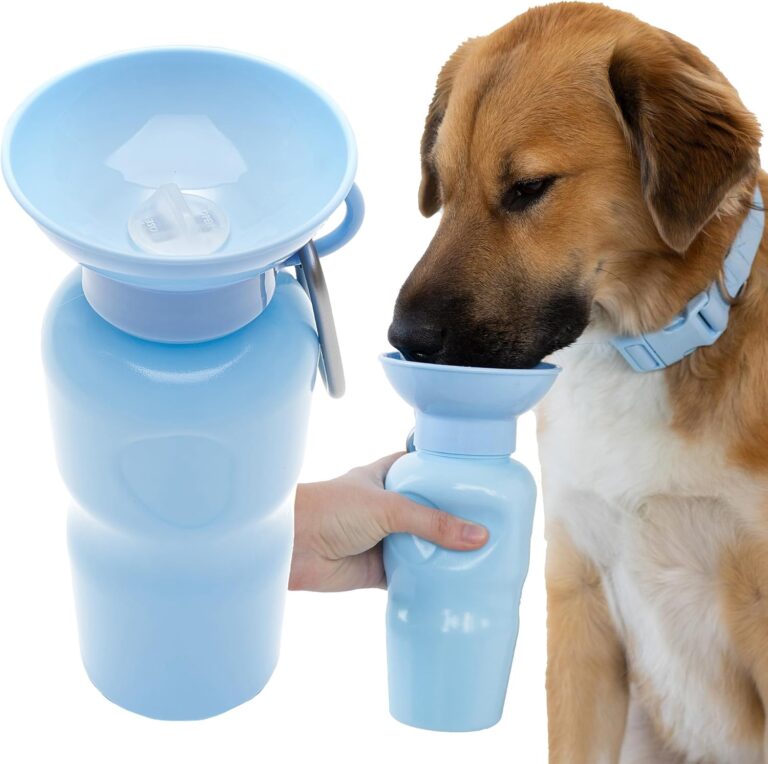 Springer Dog Water Bottle | Portable Travel Water Bottle Dispenser For Dogs - As Seen on Shark Tank | Patented, Leak-Proof Bottles Fill Bowl With Water - Ideal for Walking | BPA-Free 22oz Blue