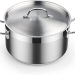 Cooks Standard 6-Quart Stock Pot with Lid, Professional 18/10 Stainless Steel Stockpot Dutch Oven Casserole Cooking Pot, Ollas de Cocina, Compatible with All Stovetops, Silver