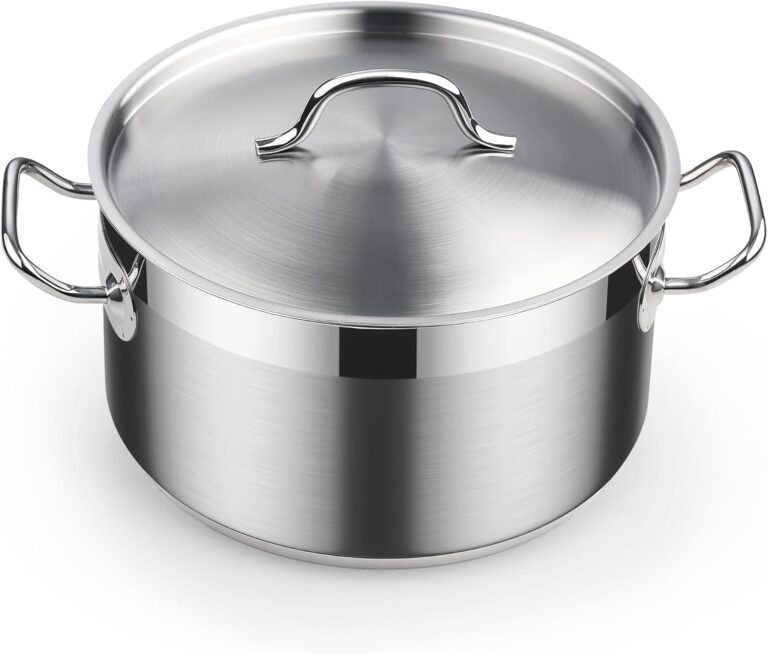 Cooks Standard 6-Quart Stock Pot with Lid, Professional 18/10 Stainless Steel Stockpot Dutch Oven Casserole Cooking Pot, Ollas de Cocina, Compatible with All Stovetops, Silver