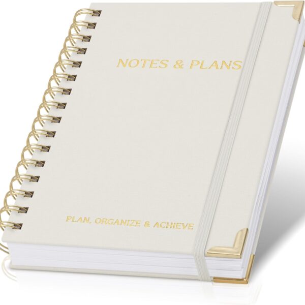 ZICOTO Aesthetic Daily Planner And Notebook With Hourly Schedule - Beautiful Spiral To do List Notepad For Work/Home to Organize Tasks And Appointments - Stylish School/Office Supplies Book For Women