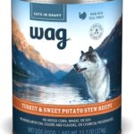 Amazon Brand - Wag Stew Canned Dog Food, Turkey & Sweet Potato Recipe, 13.2 oz Can (Pack of 12)