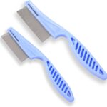 Dog Face Comb, Flea Comb for Dogs, Fine Tooth Tear Stain Remover, Removes Crust, Mucus, and Stains, Face Brush for Poodles & Other Breeds, Grooming Comb for Pets, Large + Small [We Love Doodles]