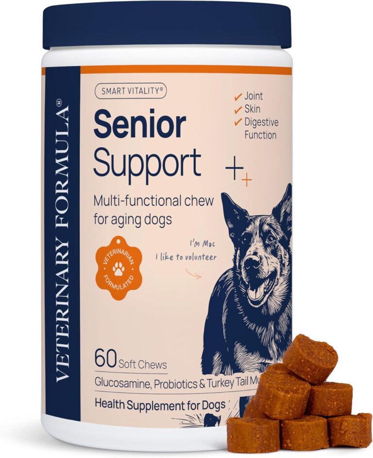 Veterinary Formula Smart Vitality Senior Support Dog Supplements 60ct  Senior Dog Vitamins to Help Promote Mobility, Hip & Joint, Immune Health  Dog Multivitamin with Glucosamine and Chondroitin