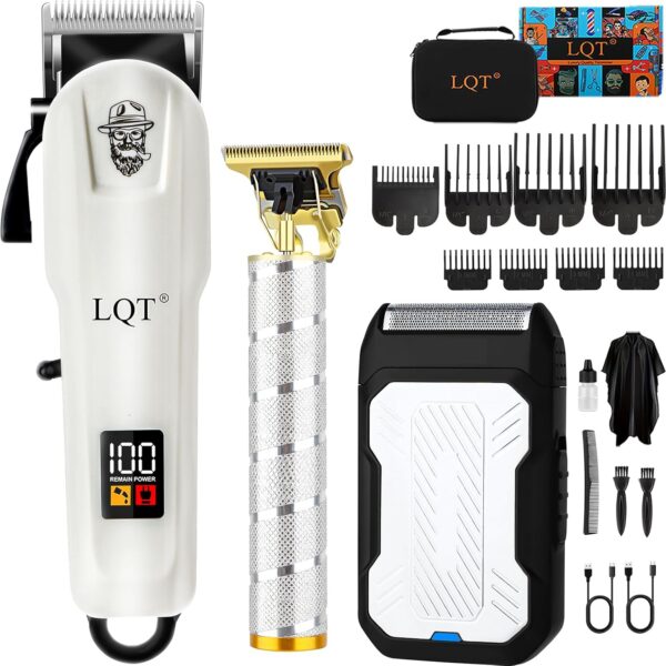 Clippers and Trimmers Set for Men Cordless Professional Hair & Beard Trimmer with Adjustable Lever and Large Battery Capacity, Electric Razor for Men, Ideal for Home Barber Shops