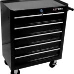 nifoti 5-Drawer Tool Cart on Wheels, Rolling Tool Chest Storage, Trolley Organizer for Garage, Warehouse, Workshop, Repair Shop (5 Large Drawers-29.3"H-Black)