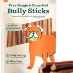 WOOF Bully Sticks Dog Treats - Chew Sticks for Dogs - Long-Lasting Dog Chew Treats - Made with Free-Range, Grass-Fed Beef - 6" Sticks - 10pk