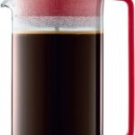 Bodum 34oz Brazil French Press Coffee Maker, High-Heat Borosilicate Glass, Red - Made in Portugal