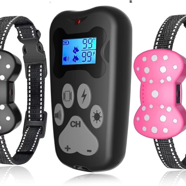 Redmogo Dog Shock Collar-3000FT,Shock Collar for Dogs with Remote Control, 3 Modes (Beep, Vibration, Static) 2 Dogs Rechargeable Bark Collar for Small, Medium, Large Dogs | Humane Anti-Bark Training