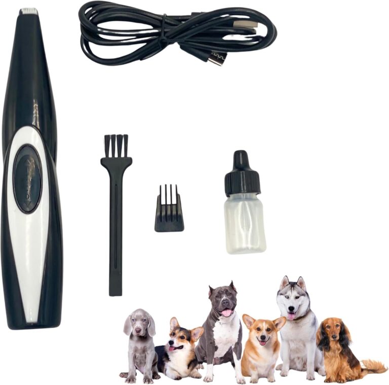 Pet Trimmer Kit - Mini Cordless Electric Hair Grooming Clippers for Dogs, Cats - Small/Low Vibration/Ultra-Quiet Motor | Trimming Paw Pad, Face, Ear, Eye Fur, Feet - All-in-One Puppy Fur Shaver