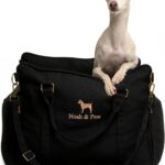 Noah & Paw Dog Car Seat Carrier, Small Dog Car Seat for Small Medium Pets with Harness Clip, 4X Safety Feature, Booster Travel Bed, Waterproof Washable, Orthopedic Foam Filling, Canvas Collection