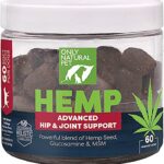 Only Natural Pet Hemp Advanced Mobility Support for Dogs Holistic Wellness Hip Bone Joint Health - Inflammatory Function Relieves Pain Stiffness Green Lipped Mussels Turmeric (HA) 60 Count