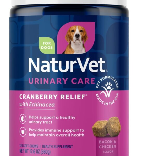 NaturVet  Cranberry Relief Plus Echinacea  Helps Support a Healthy Urinary Tract & Immune System  120 Soft Chews