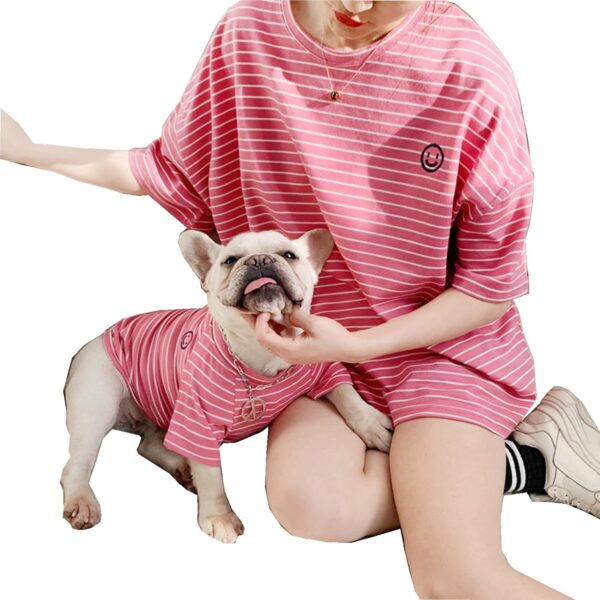 Matching Dog and Owner Clothes,Striped Dog Shirts for Small Medium Large Dogs Cats,Mama and Pet Shirts are Sold SeparatelyPink,Owner-S