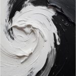 Taedfalesy No Frame Black and White Abstract Painting Modern Minimalist Canvas Wall Art Black and White Waves Print Abstract Wave Painting 16x24in Unframed