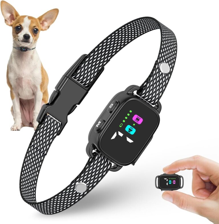 Anti-Bark Collar for Small Dogs, No Shock Anti Barking Collars with 7 Sensitivities, 3 Adjustable Modes Beep & Vibration, IP67 Waterproof - Effective & Humane, Premium Black