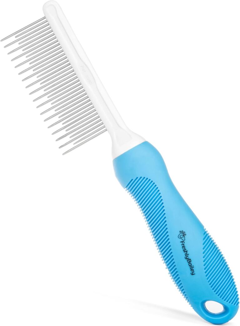 Grooming Comb for Long & Curly Hair in Dogs & Cats - Top Pet Detangler Brush - Removes & Prevents Matted Fur - Perfect for Goldendoodle, Poodle Mixes, and Cat Undercoat