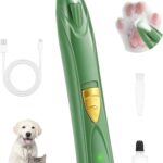 LEYOUFU Dog Clippers for Grooming, Cordless Dog Grooming Kit for Small Dogs with LED Light, Rechargeable Low Noise Cat Hair Trimmer for Grooming Pet Hair Around Paws, Eyes, Ears, Face, Rump (Green)