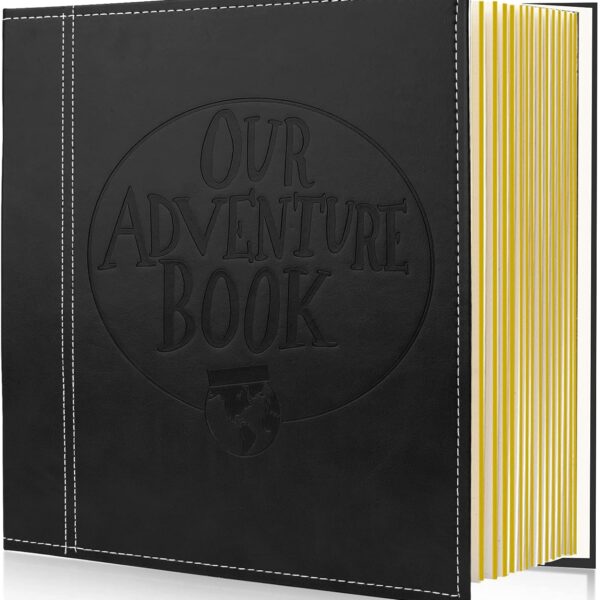 Photo Album Scrapbook, Our Adventure Book, DIY Handmade Album Scrapbook Movie Up Travel Scrapbook for Anniversary, Wedding, Travelling, Baby Shower, etc (Photo Album Black)