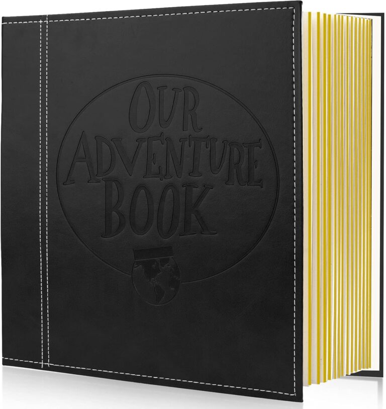 Photo Album Scrapbook, Our Adventure Book, DIY Handmade Album Scrapbook Movie Up Travel Scrapbook for Anniversary, Wedding, Travelling, Baby Shower, etc (Photo Album Black)
