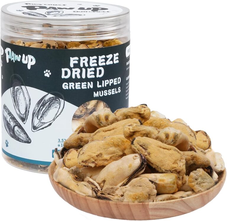 PAWUP Freeze Dried Green Lipped Mussels Dog Treats  Raw Single Ingredient Snacks for Joint & Hip Health, Rich in Omega-3, Grain Free, 3.5 oz