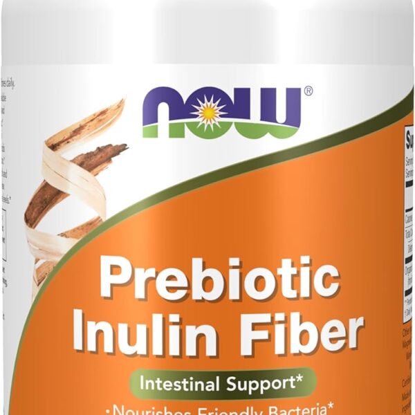 Now Foods Supplements, Prebiotic Inulin Fiber, Intestinal Support*, Nourishes Friendly Bacteria*, Made with Organic Inulin, 180 Veg Capsules