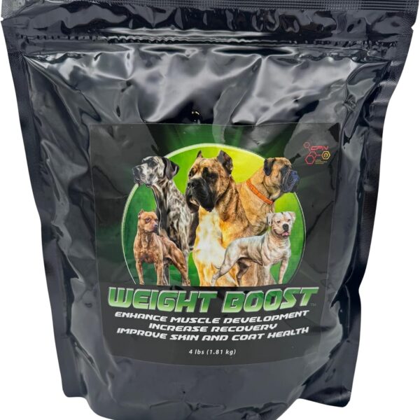 Weight Boost High-Calorie Dog Supplement  Human Grade Whey Protein, Healthy Fats & L-Glutamine  Supports Weight Gain & Coat Health  2 lbs