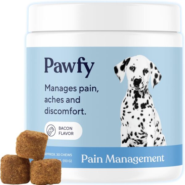 Pawfy Advanced Pain Management - Essential Vitamins & Supplements with Omega 3 |Joint Supplement for Dogs - Supports Hip & Joint Health for Small, Medium, Large Breeds | 30 Fast-Acting Chews