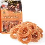 Dog Treats Chicken Jerky Rings, Natural Chicken Breast w/Taurine, Rawhide-Free High-Protein Long-Lasting Chewy Training & Rewards Dog Snacks for Small Medium Large Dogs,10.58 oz