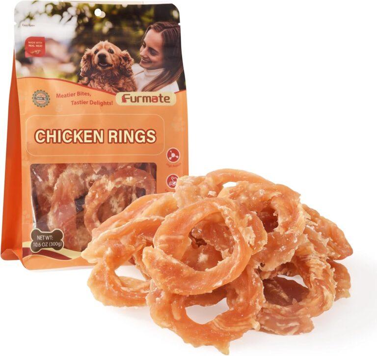Dog Treats Chicken Jerky Rings, Natural Chicken Breast w/Taurine, Rawhide-Free High-Protein Long-Lasting Chewy Training & Rewards Dog Snacks for Small Medium Large Dogs,10.58 oz