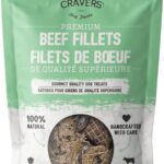 Canine Cravers Single Ingredient Dog Treats  Premium Beef Fillets - Human Grade Air Dried Hypoallergenic Pet Food  Grain, Gluten, and Soy Free  100% All Natural - 5.3 oz