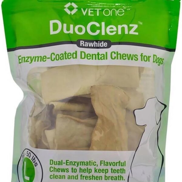 Vet One DuoClenz Enzyme Coated Dog Dental Chews for Large Dogs - Veterinarian Formulated - 30 Count