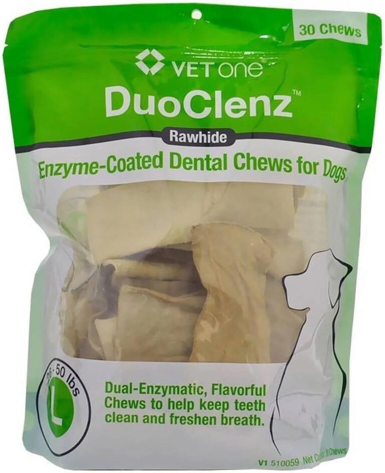 Vet One DuoClenz Enzyme Coated Dog Dental Chews for Large Dogs - Veterinarian Formulated - 30 Count