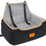 Dog Car Seat for Large/Medium Dog, Booster Seat for Dogs Under 55Lbs or 2 Small, Detachable and Washable Travel Pet Seat with Thick Cushion and Storage Pockets (Black/Gray)