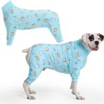 Spark Paws Dog Pajama, Dog Recovery Suit Male, Onesie, Ultra-Soft and 4-Way Stretch, for Small Medium and Large Breeds - Breakfast Blue - 3XL
