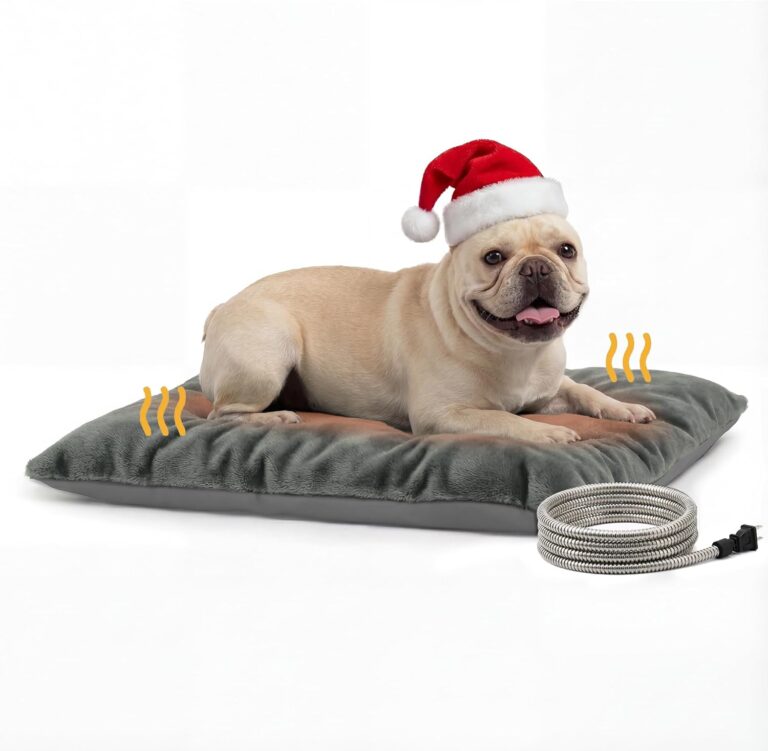 Outdoor Heated Pet Heating Pad for Medium Dogs & Cats, Waterproof Heated Bed with Auto Temp Control & Chew-Resistant Cord, Warm Bed for Pet Houses & Garages, 35W (19.6" x 15.7")