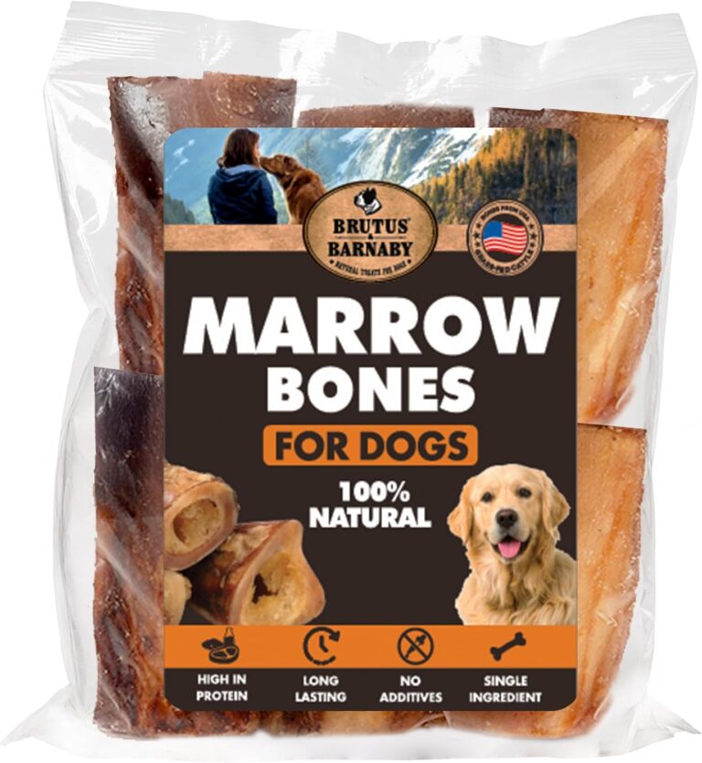 BRUTUS & BARNABY Marrow Bones for Dogs  100% USA-Sourced Beef Bones  Long-Lasting, All-Natural Dog Chews  High Protein, Supports Dental Health, (3-pk)  Made in The USA