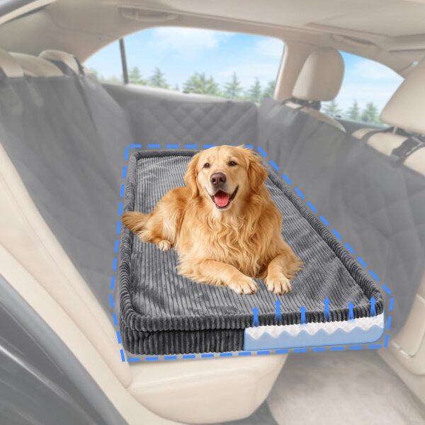 Dog Car Bed, Non-Slip Backseat Extender Pet Mat, Removable Washable Dog Bed for SUVs, Sedans & Trucks, Anti-Slip Travel Bed for Dogs, Easy Clean & Scratch-Proof & Comfort (56"x28.7")