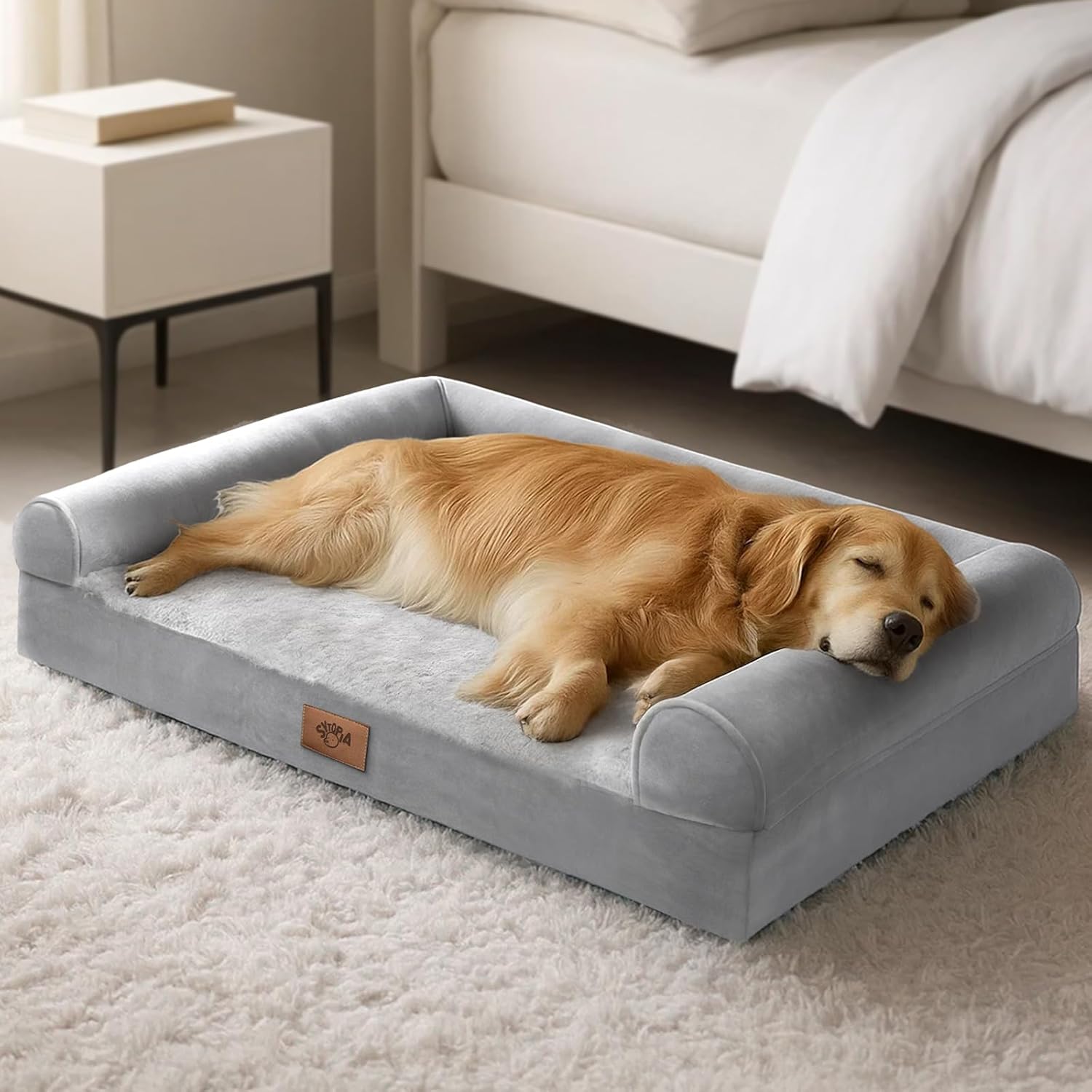 Sytopia Chew Proof Dog Bed 42 Inch Orthopedic for Large Dogs, Indestructible Dog Bed Washable Extra Large Pet Bed with Removable Cover and Anti-Slip Bottom - XL Sytopia Chew Proof Dog Bed 42 Inch Orthopedic for Large Dogs, Indestructible Dog Bed Washable Extra Large Pet Bed with Removable Cover and Anti-Slip Bottom - XL