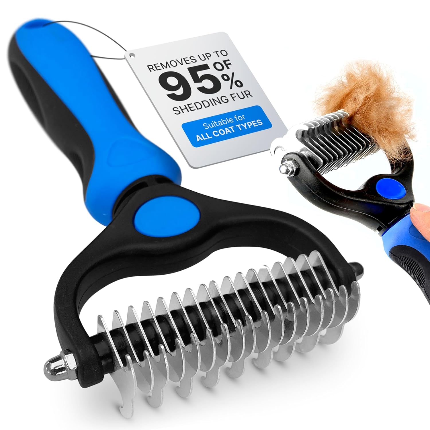 Dog Rake Brush for Shedding Undercoat Deshedding Tool for Long & Thick Hair Dogs, Removes Loose Fur, Reduces Mats Dog Rake Brush for Shedding Undercoat Deshedding Tool for Long & Thick Hair Dogs, Removes Loose Fur, Reduces Mats