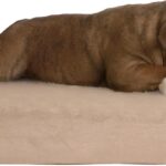 Memory Foam 2-Layer Orthopedic Dog Bed with Machine Washable Cover - 26 x 19 for Medium Dogs up to 40lbs by PETMAKER (Tan)