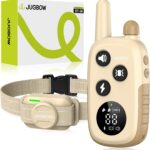 Jugbow Dog Shock Collar - 4200FT Dog Training Collar with Remote for Large Medium Small Dogs, Electric Collar with Beep/Safe Static/Vibration, Rechargeable Waterproof IPX8 E Collars (Beige)