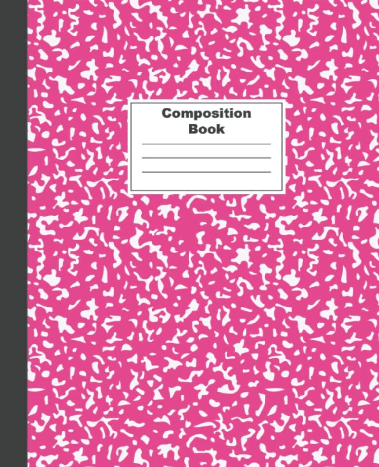 Composition Notebooks, Wide Ruled Paper, 7.5" x 9.25", Pink Marble Covers, 110 Sheets