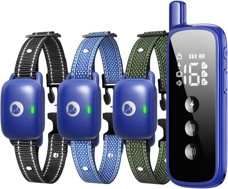 Aikko Dog Shock Collar with Remote - IPX7 Waterproof, 3 Training Modes (Beep, Vibration, Shock), Rechargeable E-Collar for Most Breeds, Anti-Bark & Adjustable Humanitarian Training Collar for 3 Dog