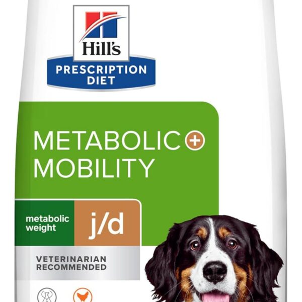 Hill's Prescription Diet Metabolic + Mobility, Weight + j/d Joint Care Chicken Flavor Dry Dog Food, Veterinary Diet, 24 lb. Bag