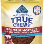 Blue Buffalo True Chews Premium Morsels Dog Treats, Made in The USA with Natural Ingredients, Steak, 10-oz Bag
