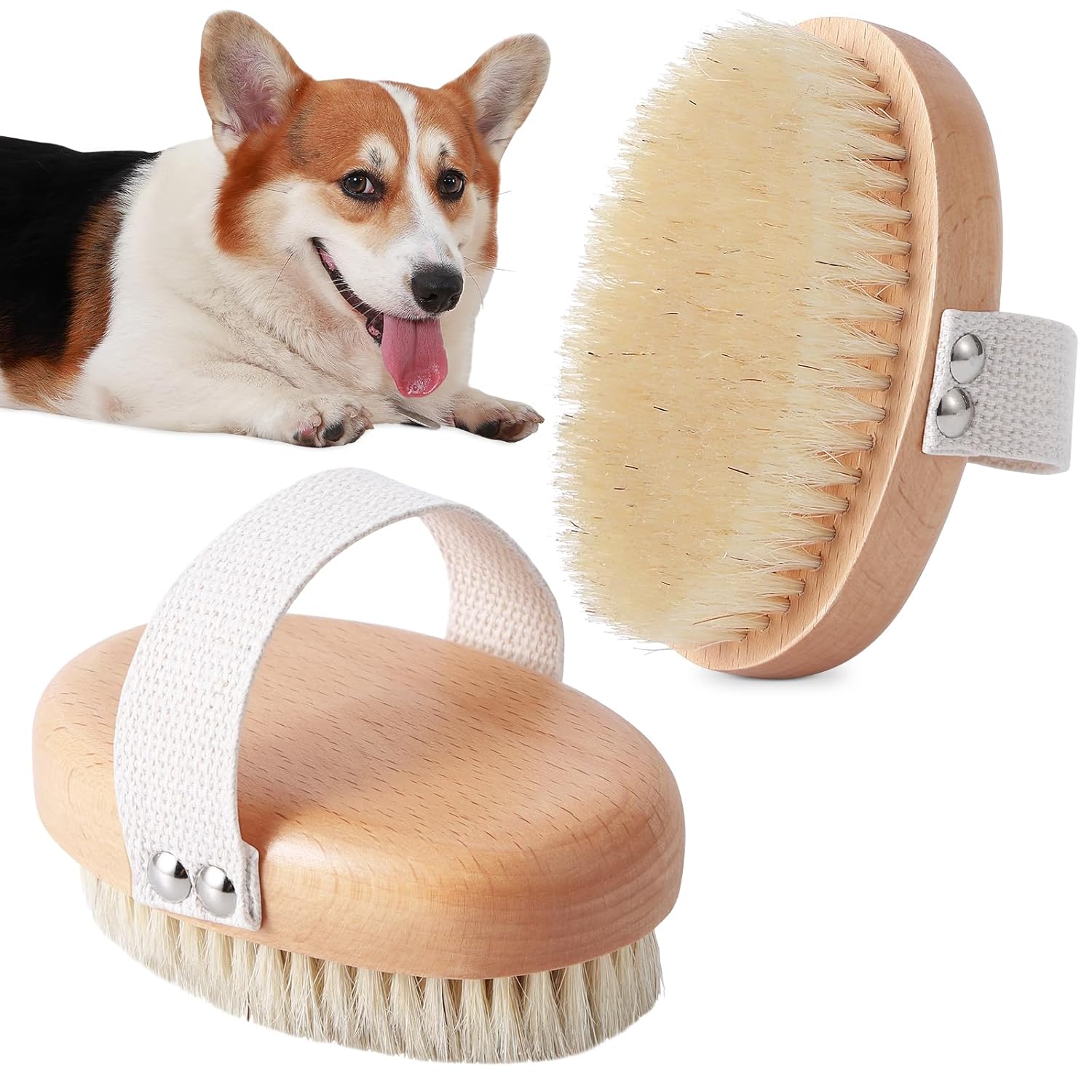 Soft Boar Bristle Pet Palm Brush for Short Haired Dogs and Cats with Band, Reduce Shedding, Ergonomic Dog Brush, Easy to Hold and Reduces Stress On Your Wrist | Ideal for Daily Grooming Soft Boar Bristle Pet Palm Brush for Short Haired Dogs and Cats with Band, Reduce Shedding, Ergonomic Dog Brush, Easy to Hold and Reduces Stress On Your Wrist | Ideal for Daily Grooming