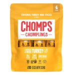 CHOMPS MINI Free Range Turkey Jerky Meat Snack Sticks, Original Turkey, 0.5 Ounce (Pack of 6)